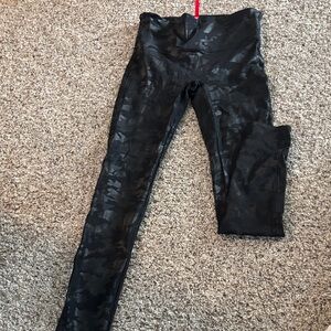 Spanx Black Camouflage Leggings